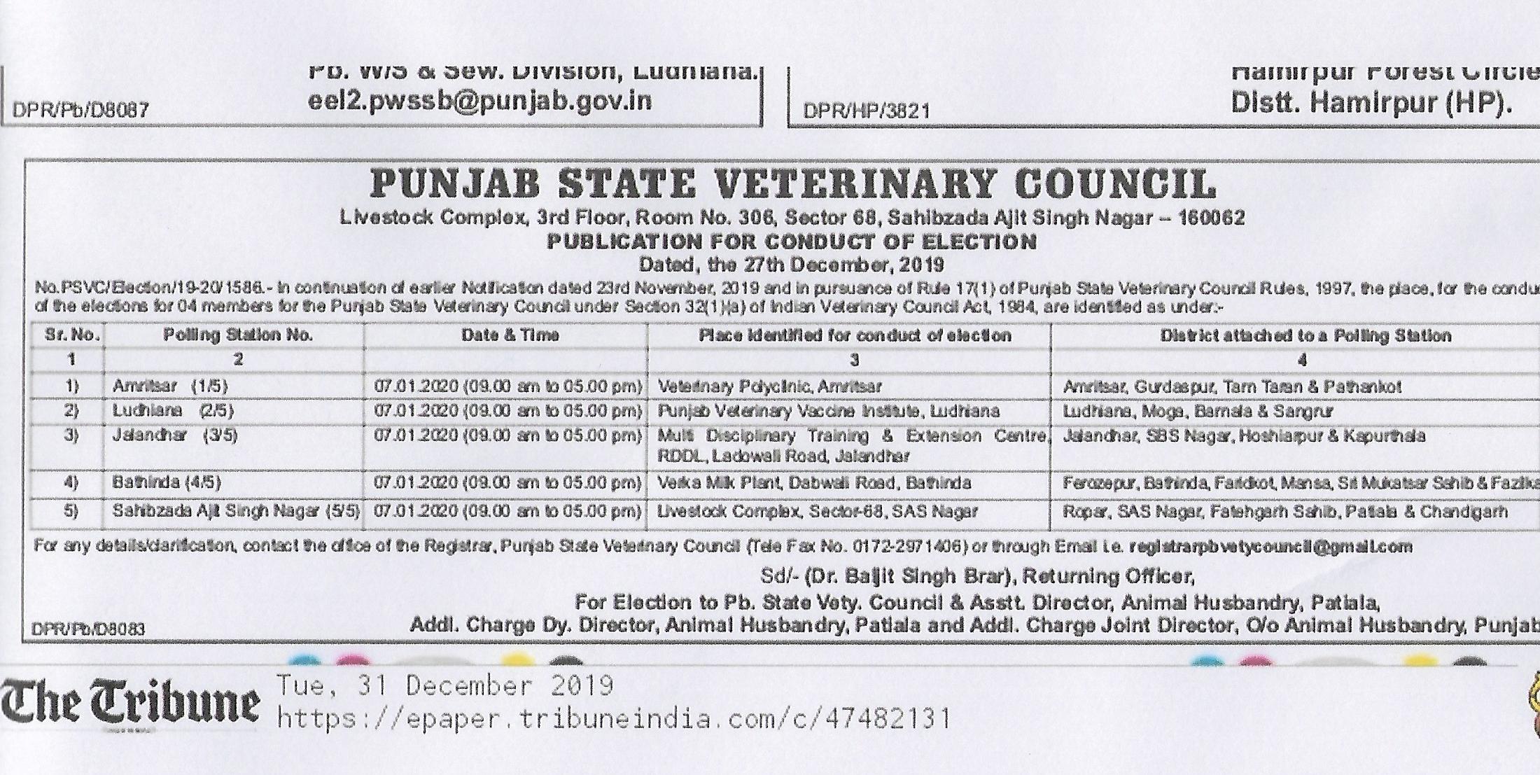 punjab state veterinary council